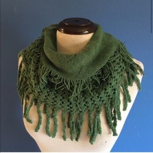 🆕 Two-Loop Knit Infinity Scarf (Green)